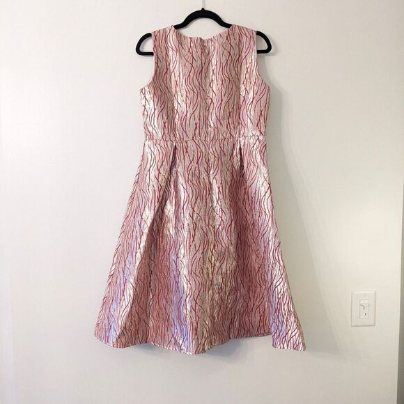 Kaimilan fit and flare jaquard champagne and red dress - Picture 4 of 4